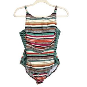 One Piece Swimsuit Size 12 Multi Color Paradise Bay